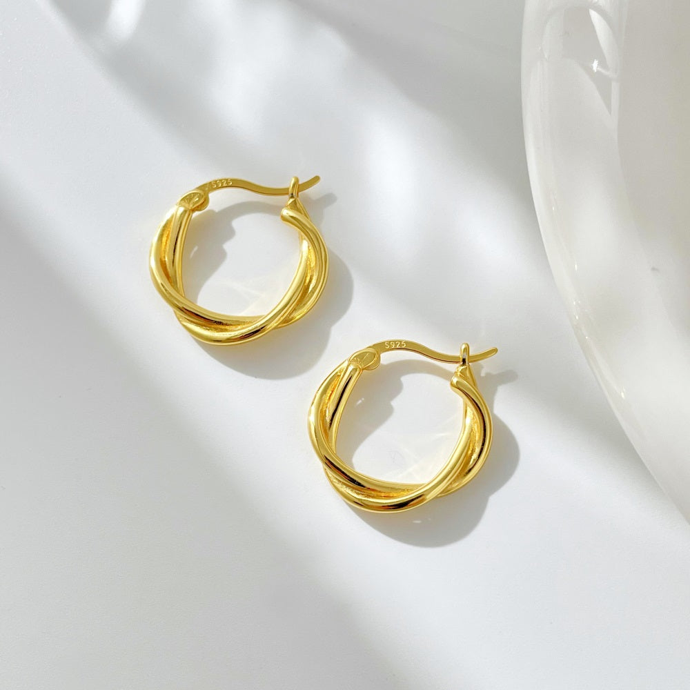 Golden Spiral Earrings S925 18K