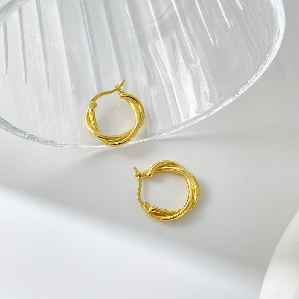 Golden Spiral Earrings S925 18K