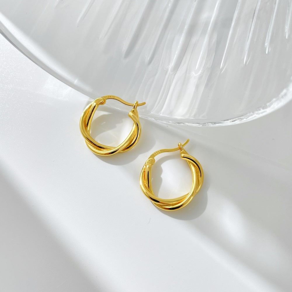 Golden Spiral Earrings S925 18K