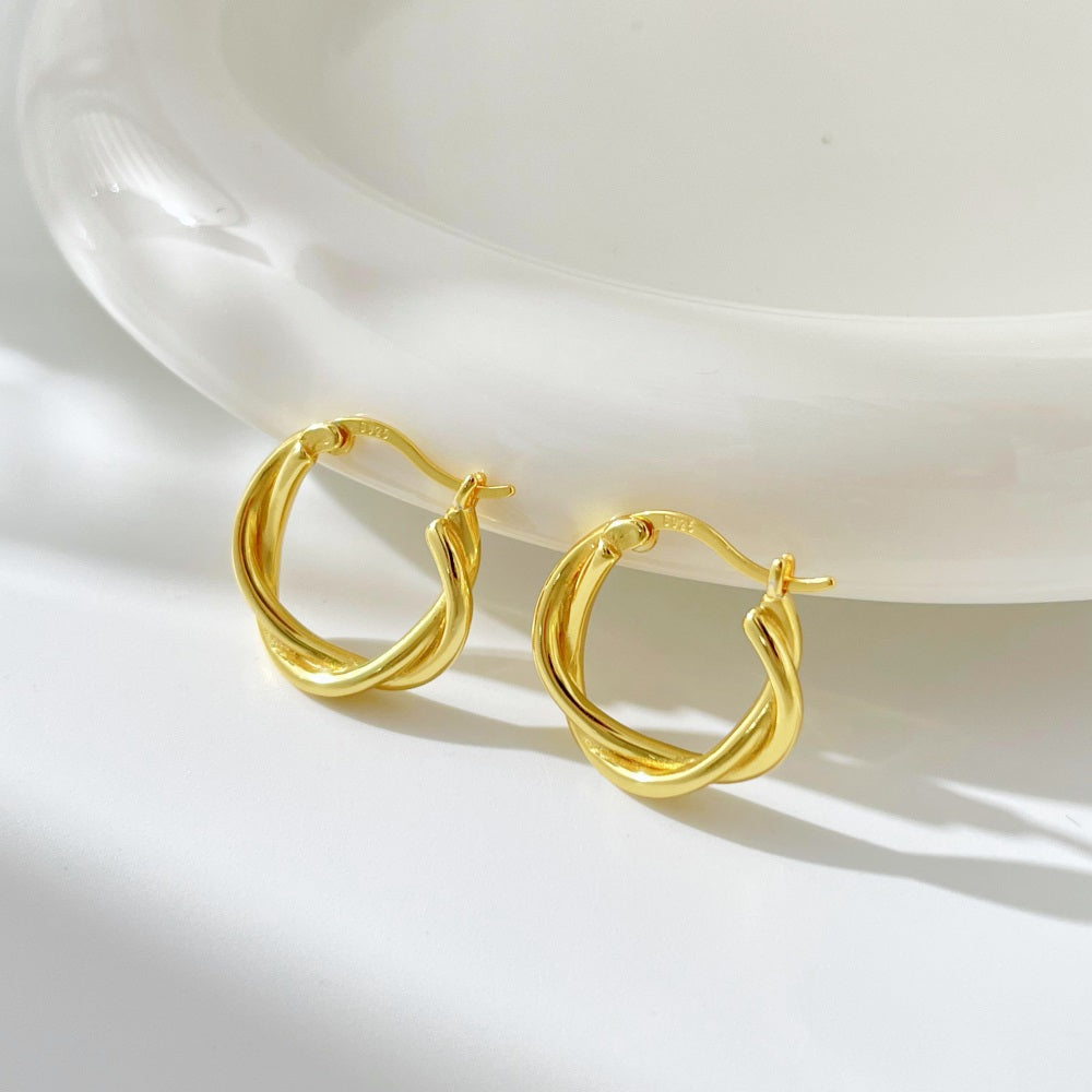 Golden Spiral Earrings S925 18K