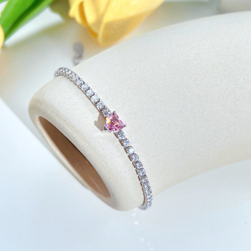 Sweetheart Sparkle Bracelet 3mm S925 