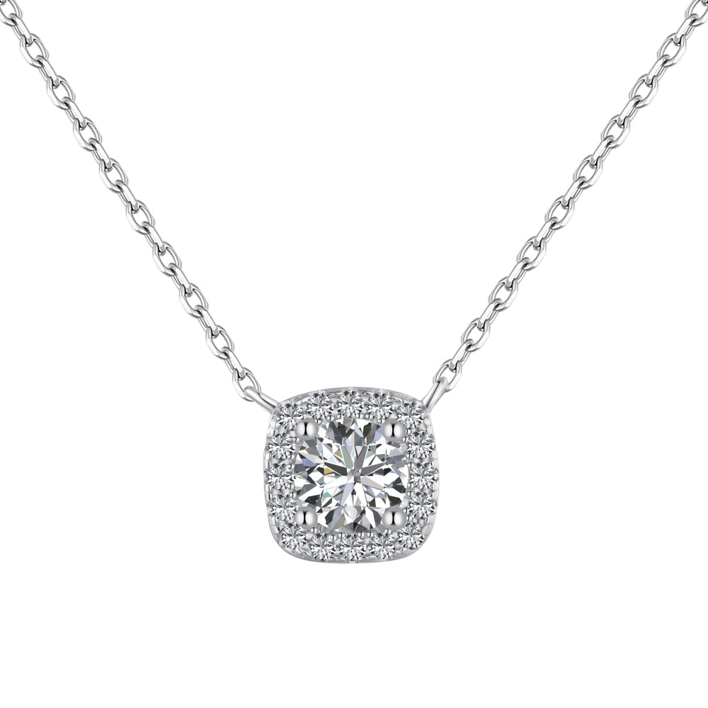 Crowned Jewel Halo Necklace S925