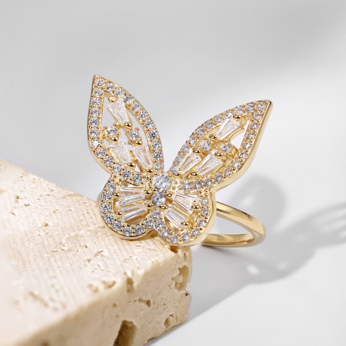 Shimmering Butterfly Ring S925 18K