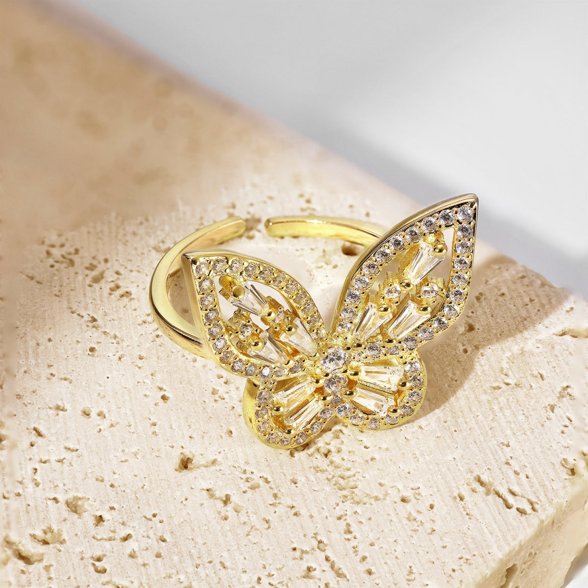 Shimmering Butterfly Ring S925 18K