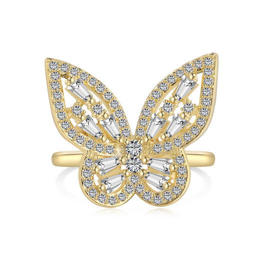 Shimmering Butterfly Ring S925 18K