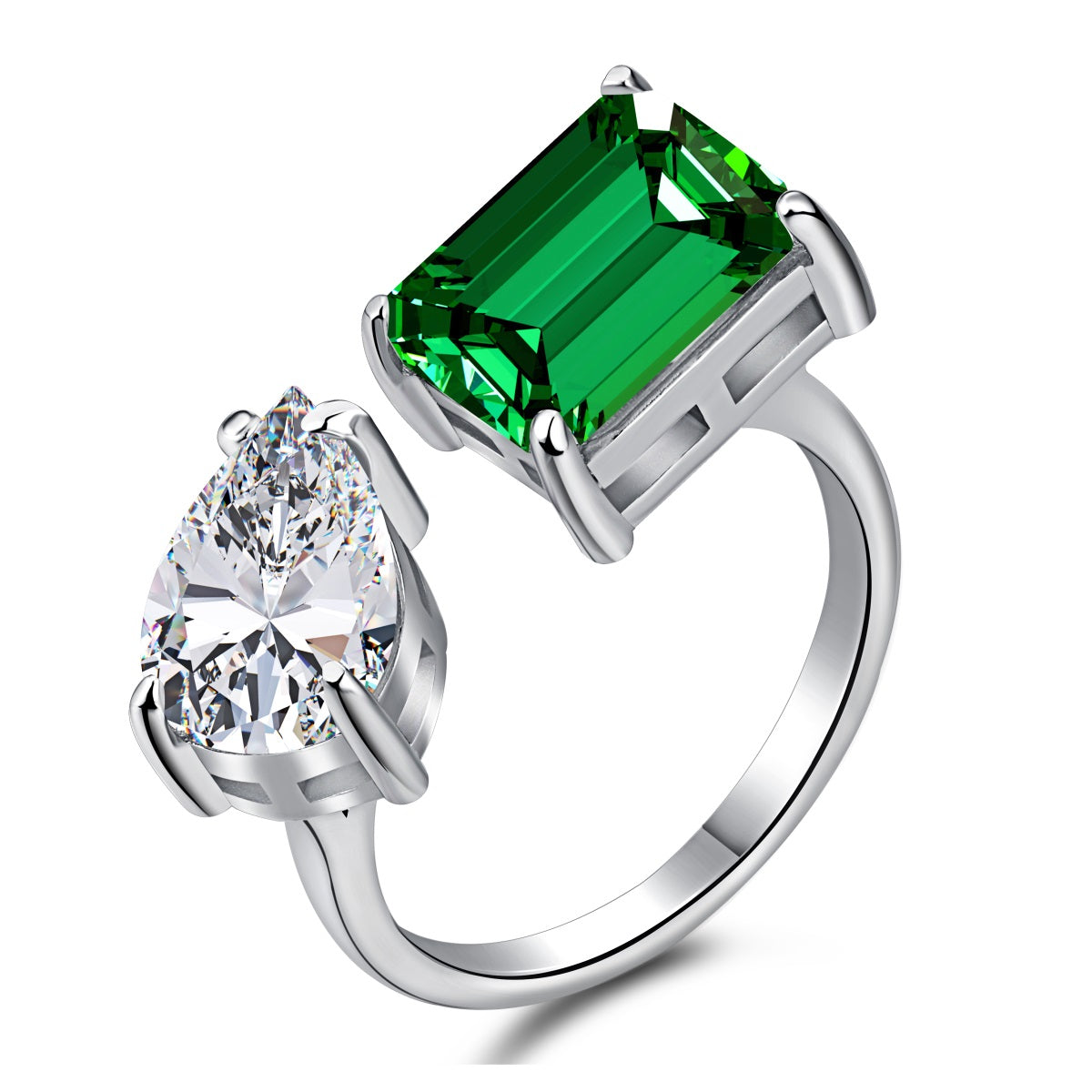 Double Emerald Elegance Ring S925 