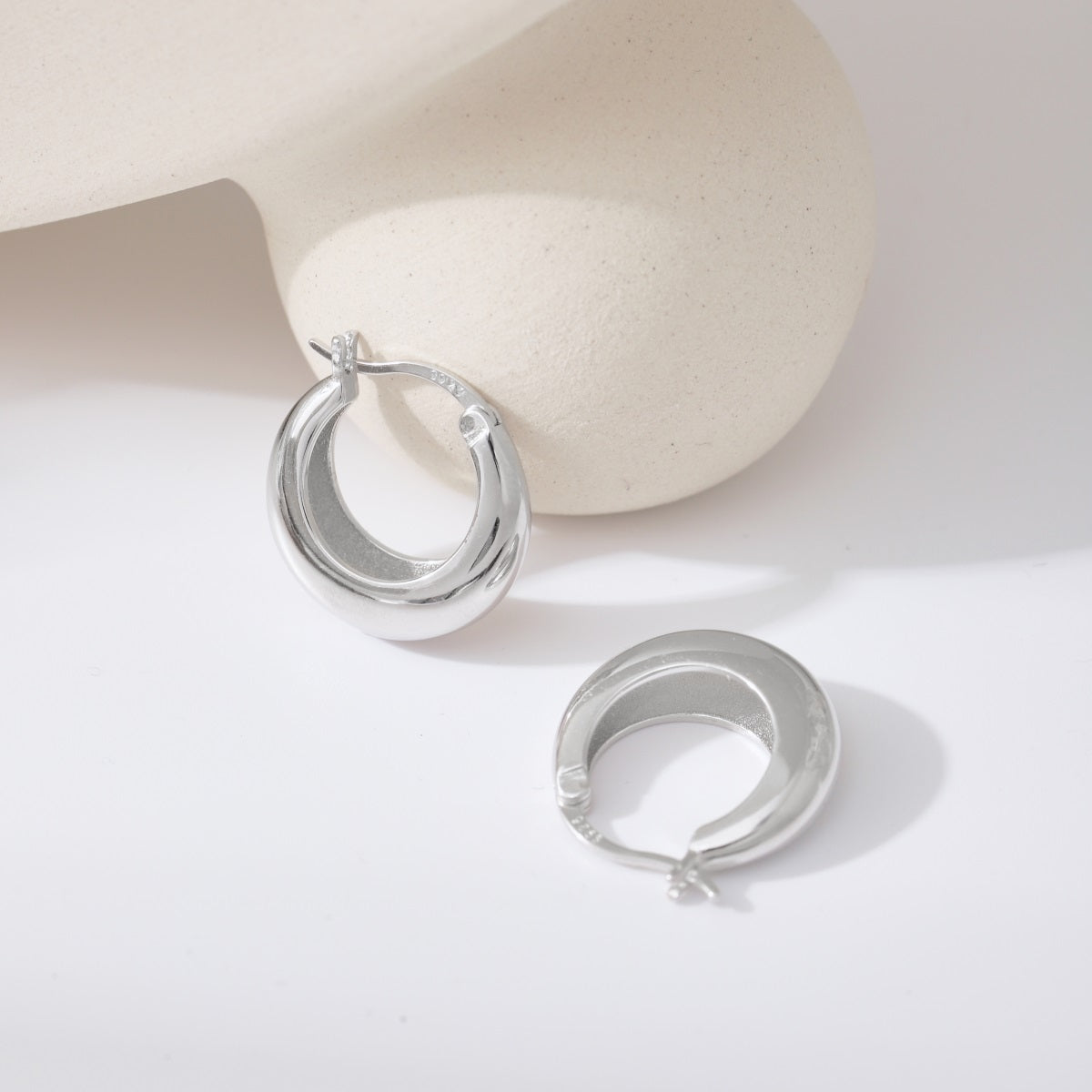 Chunky Hoop Earrings S925