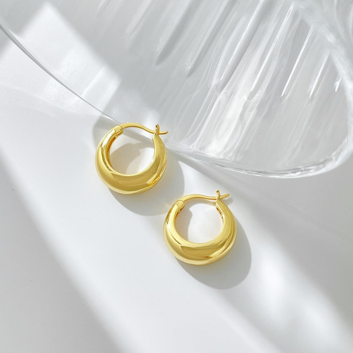 Chunky Hoop Earrings S925 18K