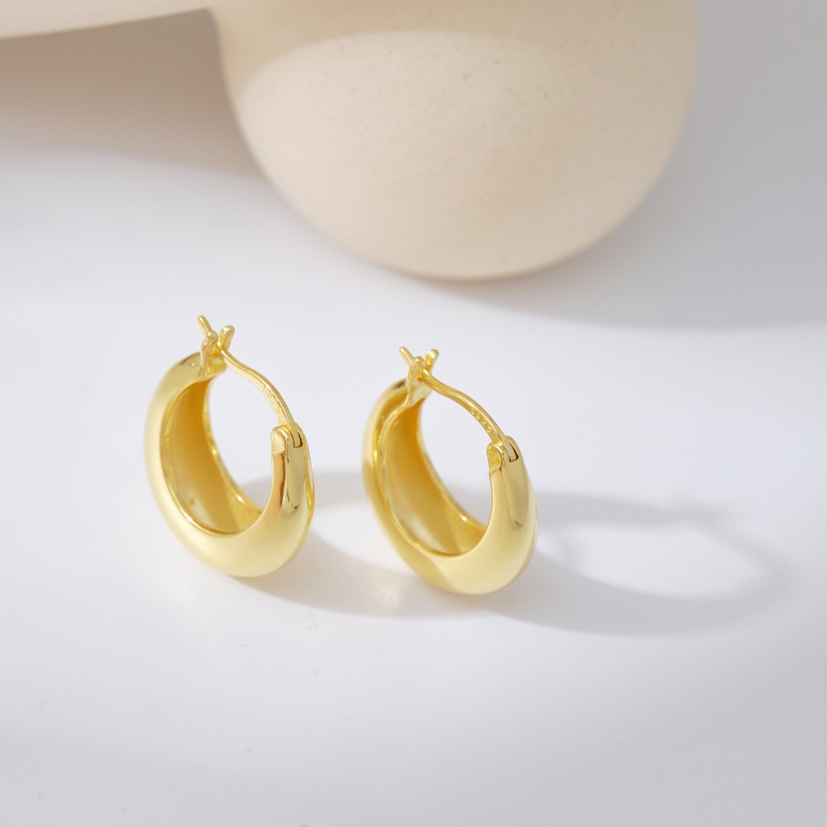 Chunky Hoop Earrings S925 18K