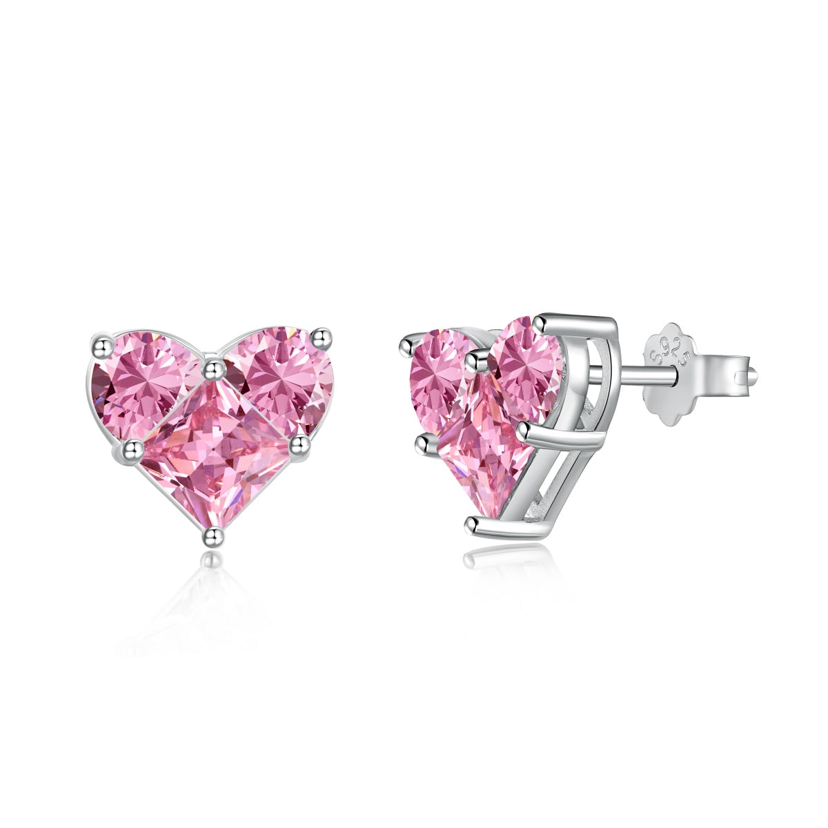 Queen of Hearts Pink Earrings S925 