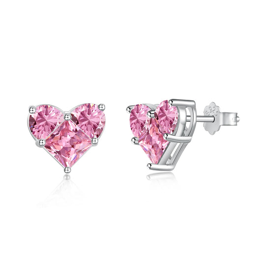 Queen of Hearts Pink Earrings S925 