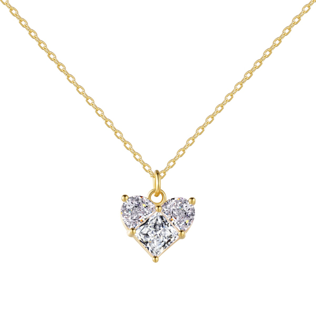 Queen of Hearts Golden Necklace S925 18K