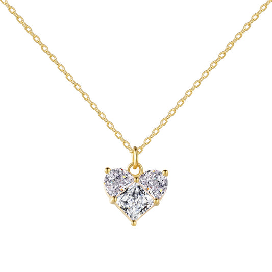 Queen of Hearts Golden Necklace S925 18K