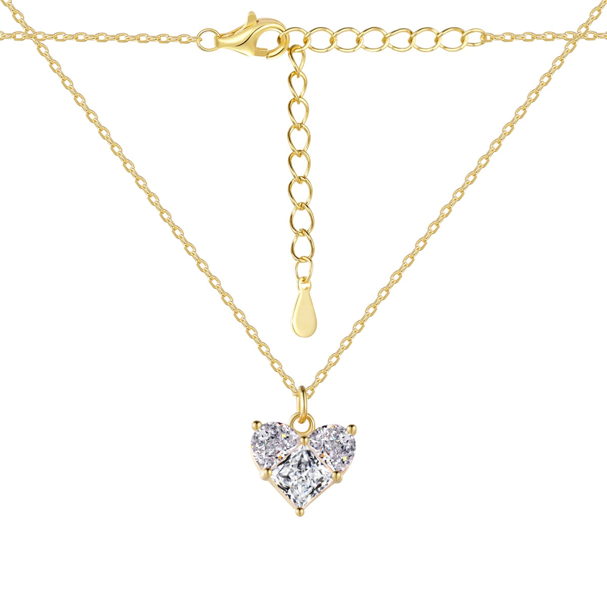 Queen of Hearts Golden Necklace S925 18K