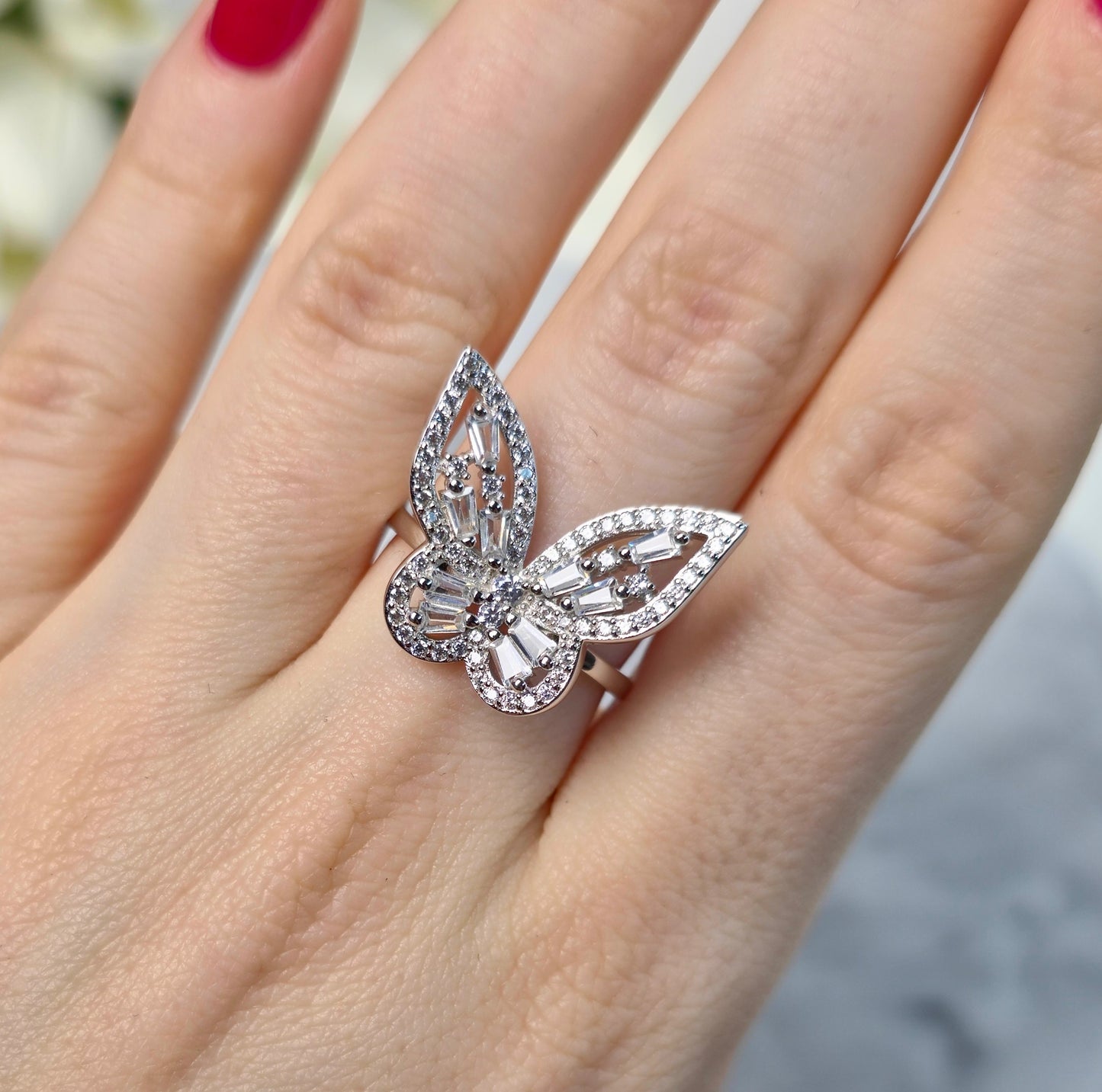 Shimmering Butterfly Ring S925