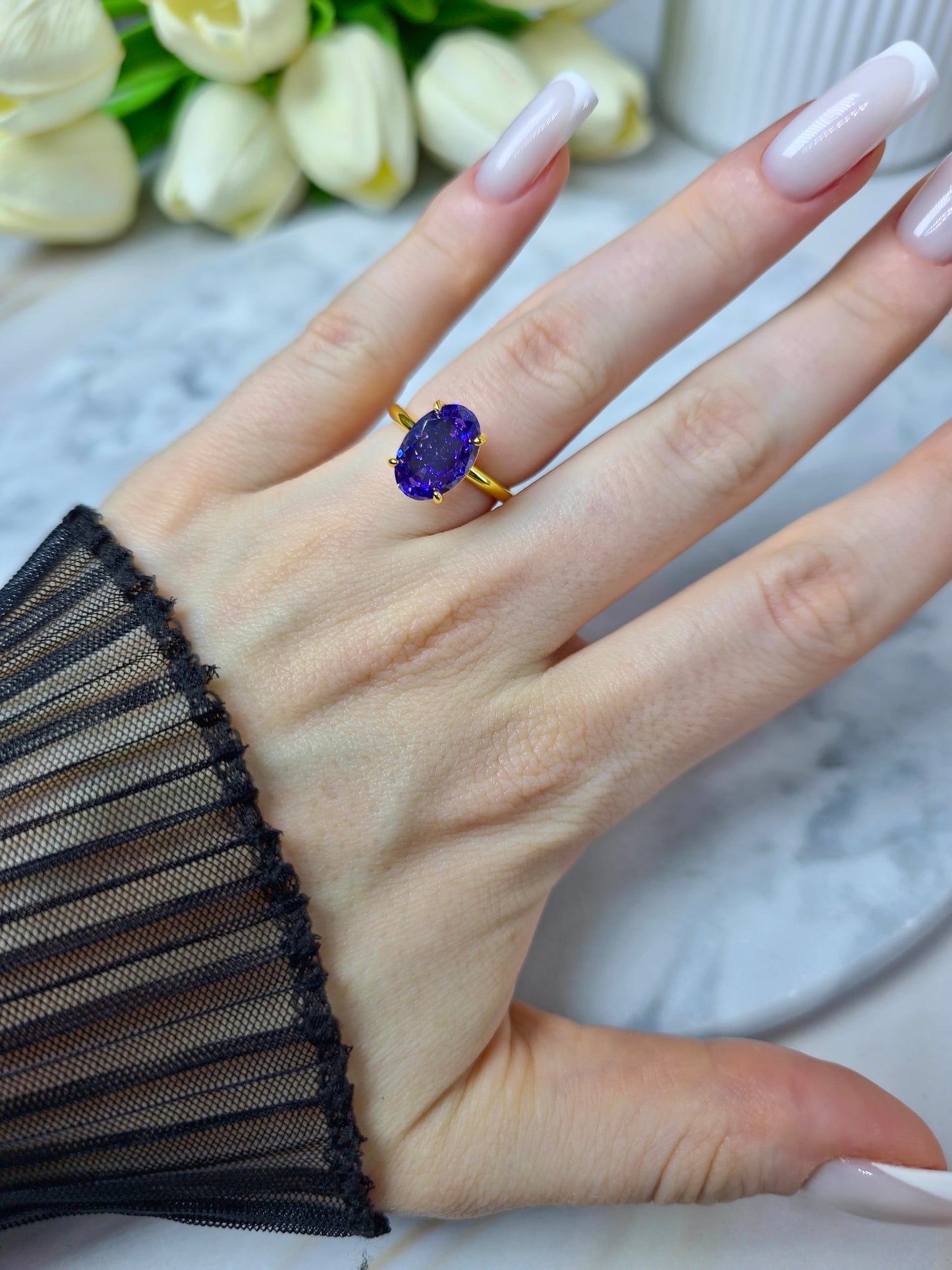 Imperial Dark Plum Ring S925 18K