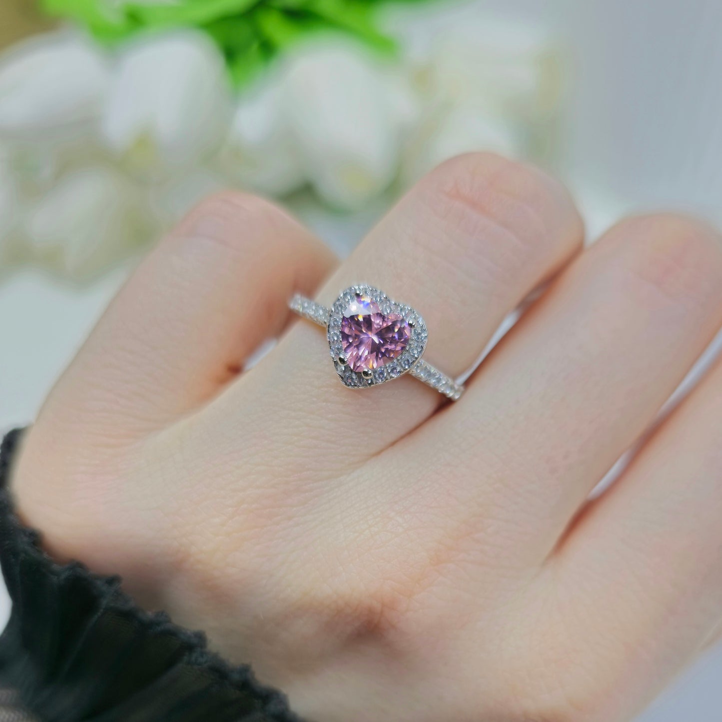 Heavenly Heart Pink Ring S925