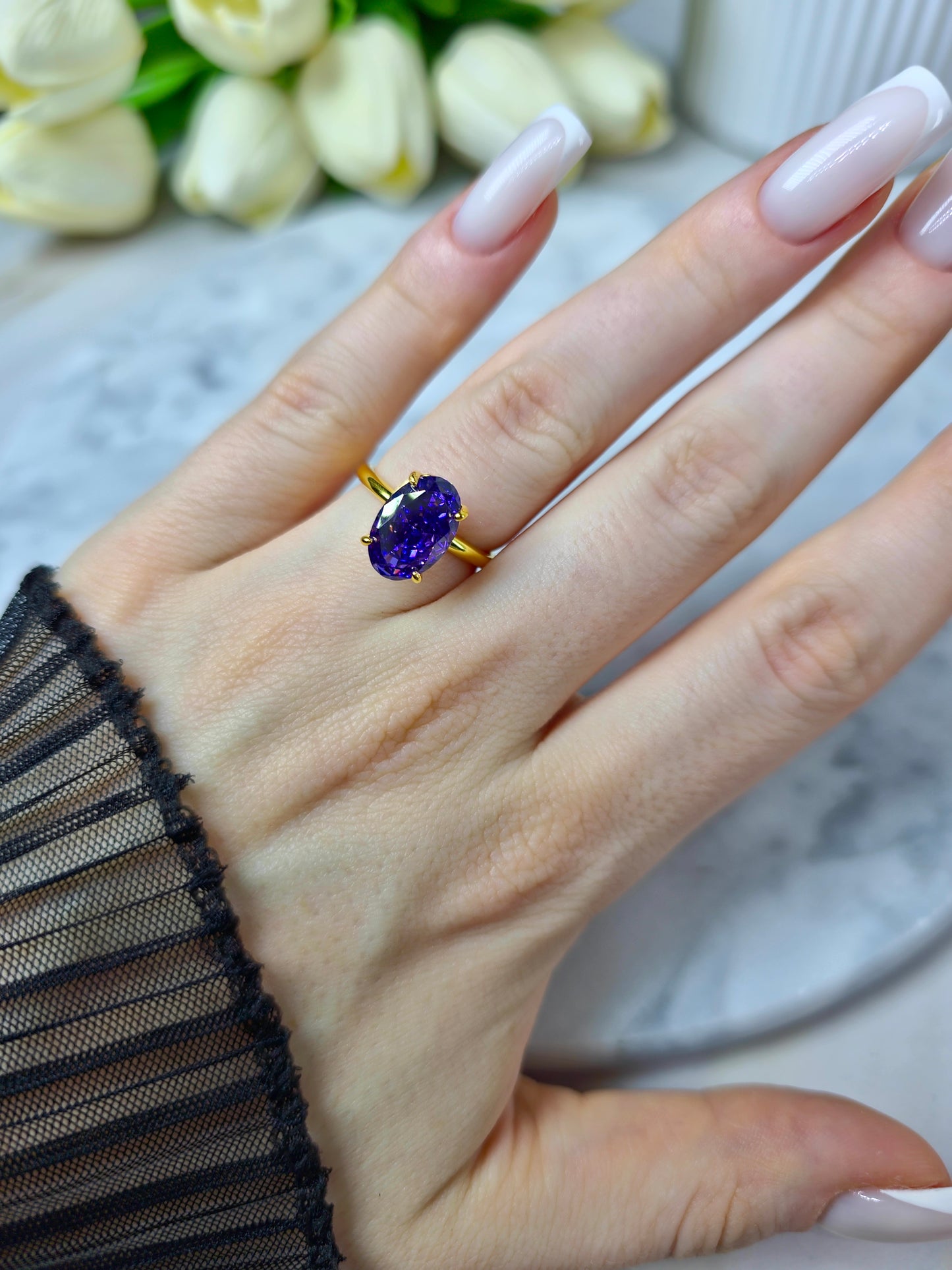 Imperial Dark Plum Ring S925 18K