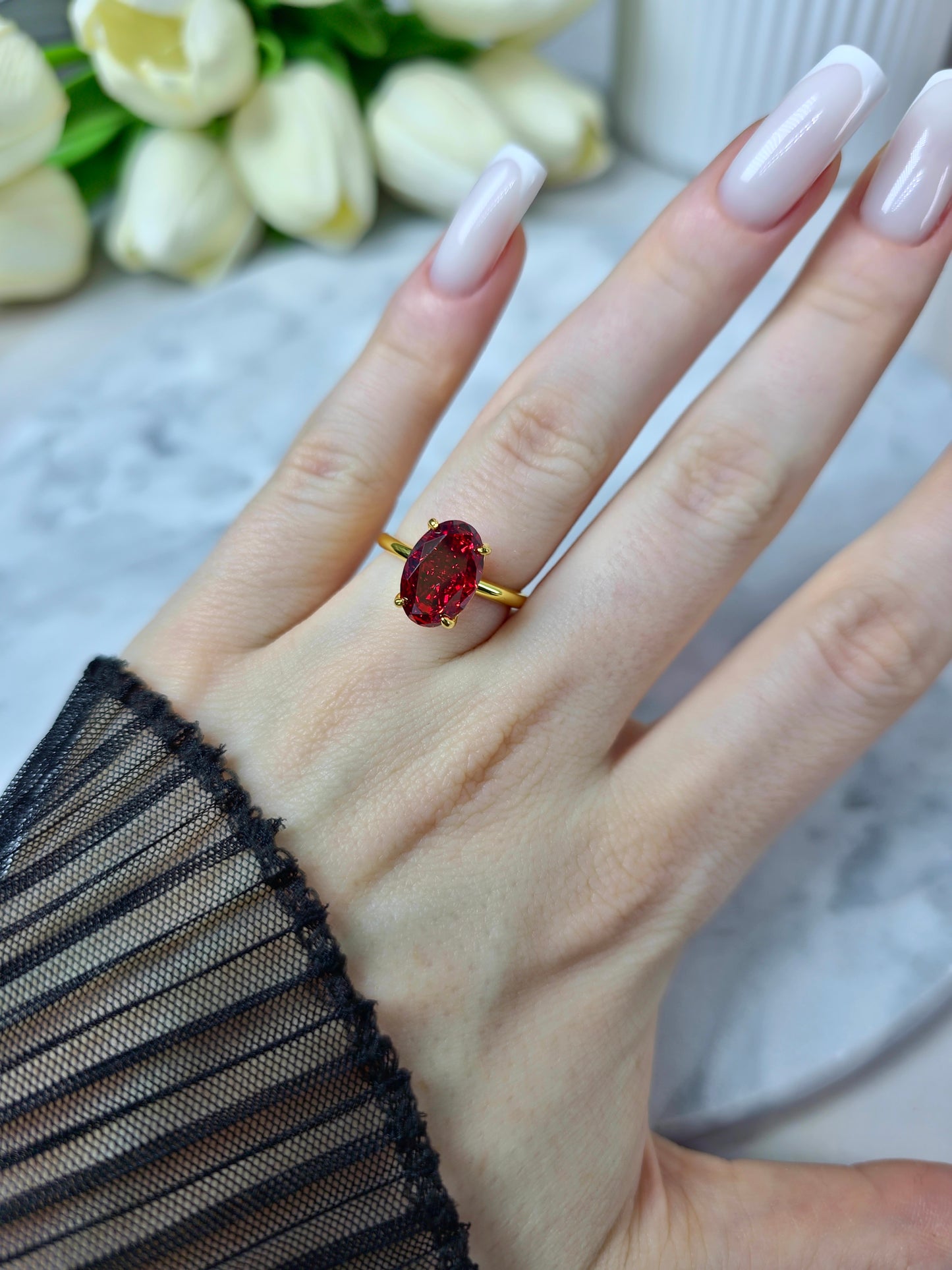 Imperial Red Velvet Ring S925 18K