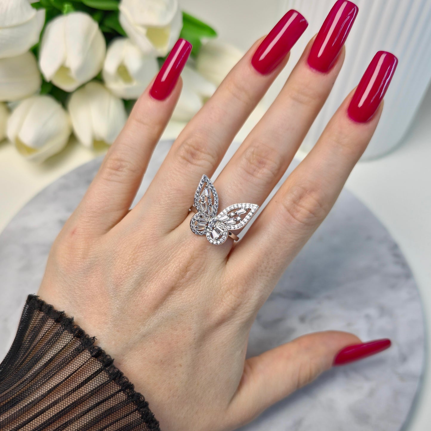 Shimmering Butterfly Ring S925