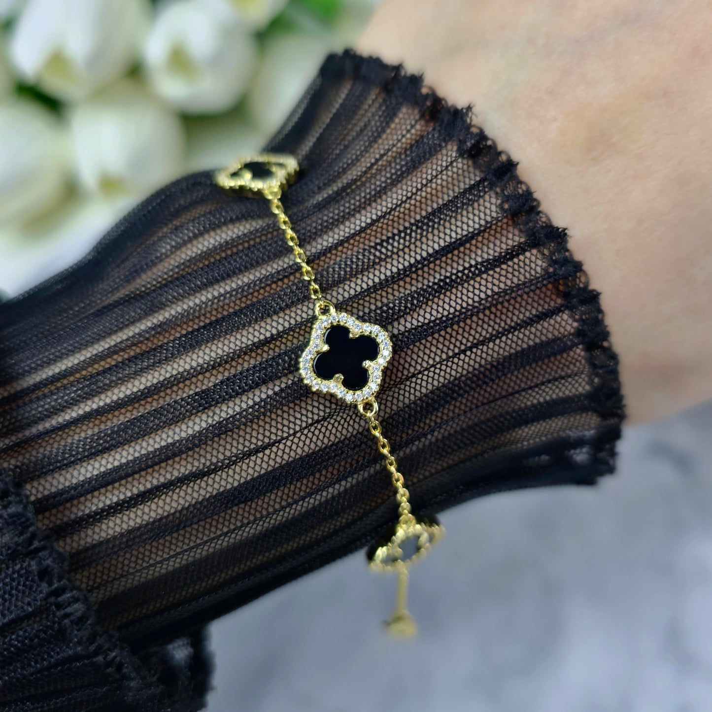 Four-Leaf Clover Bracelet S925 18K