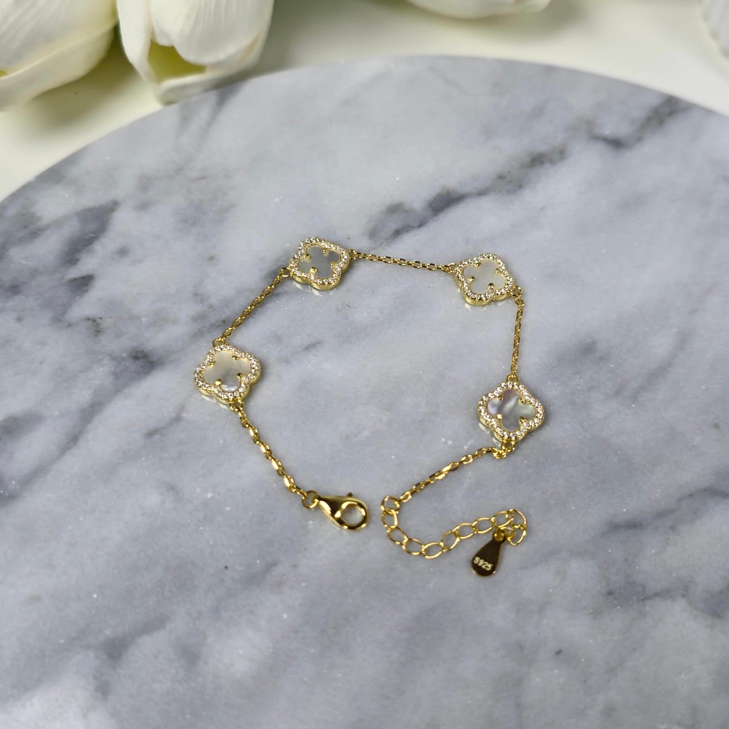 Four-Leaf Bloom Bracelet S925 18K