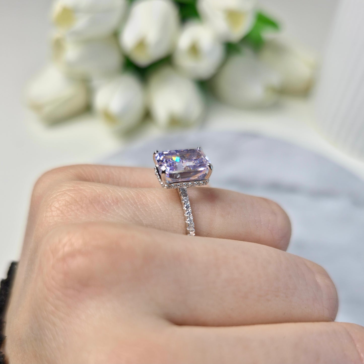 Ice Queen Lavender Ring S925 