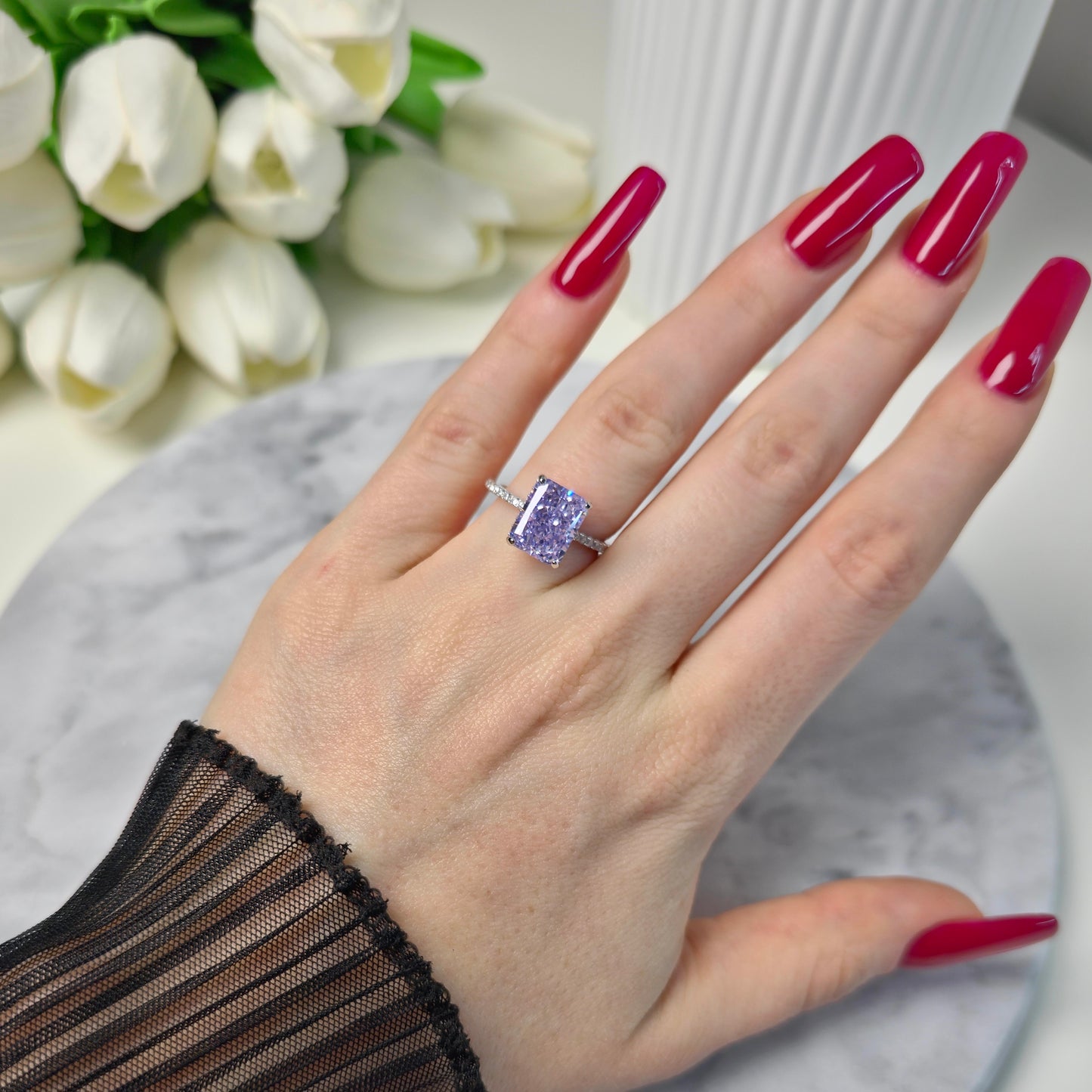 Ice Queen Lavender Ring S925 