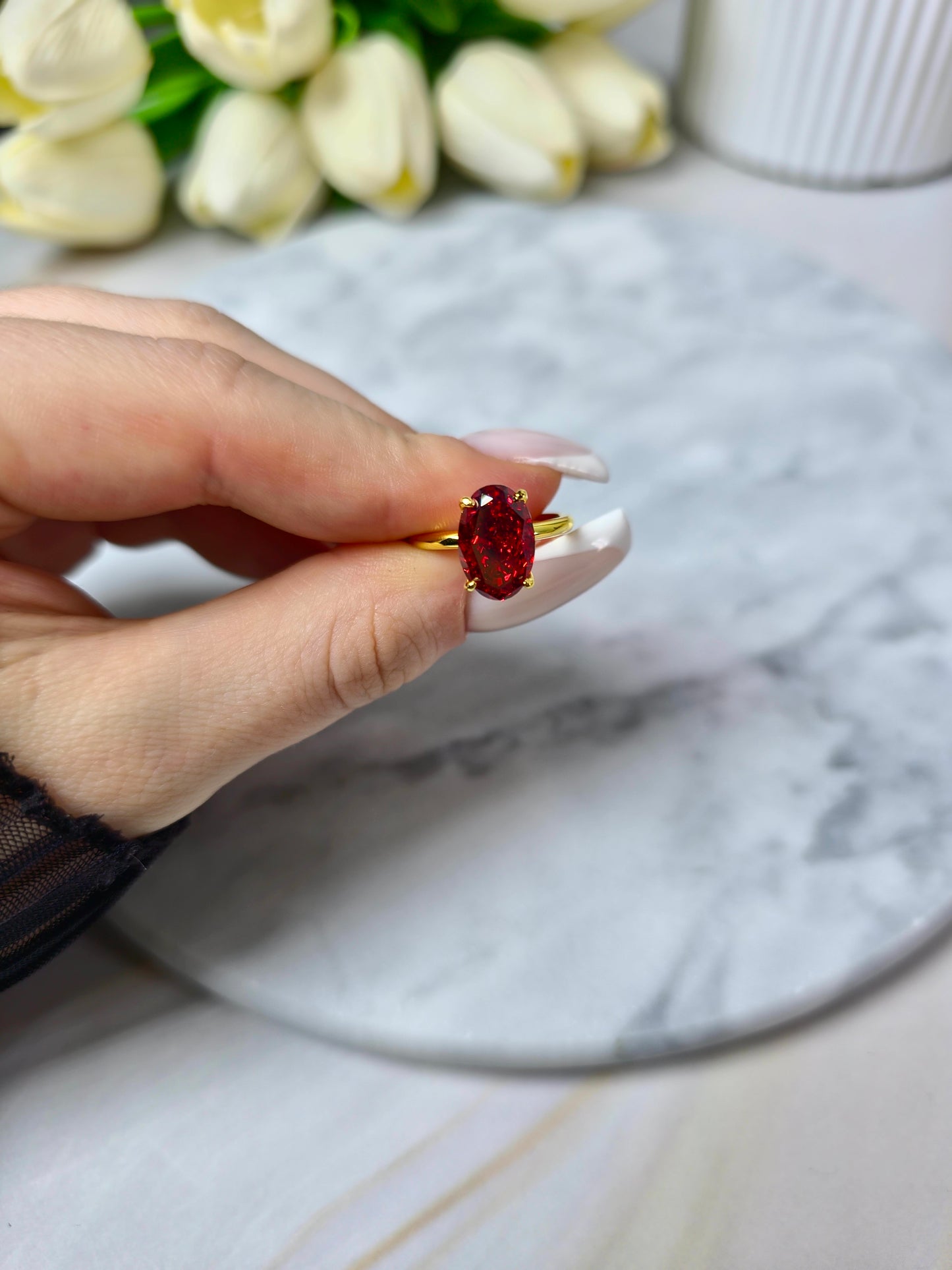 Imperial Red Velvet Ring S925 18K