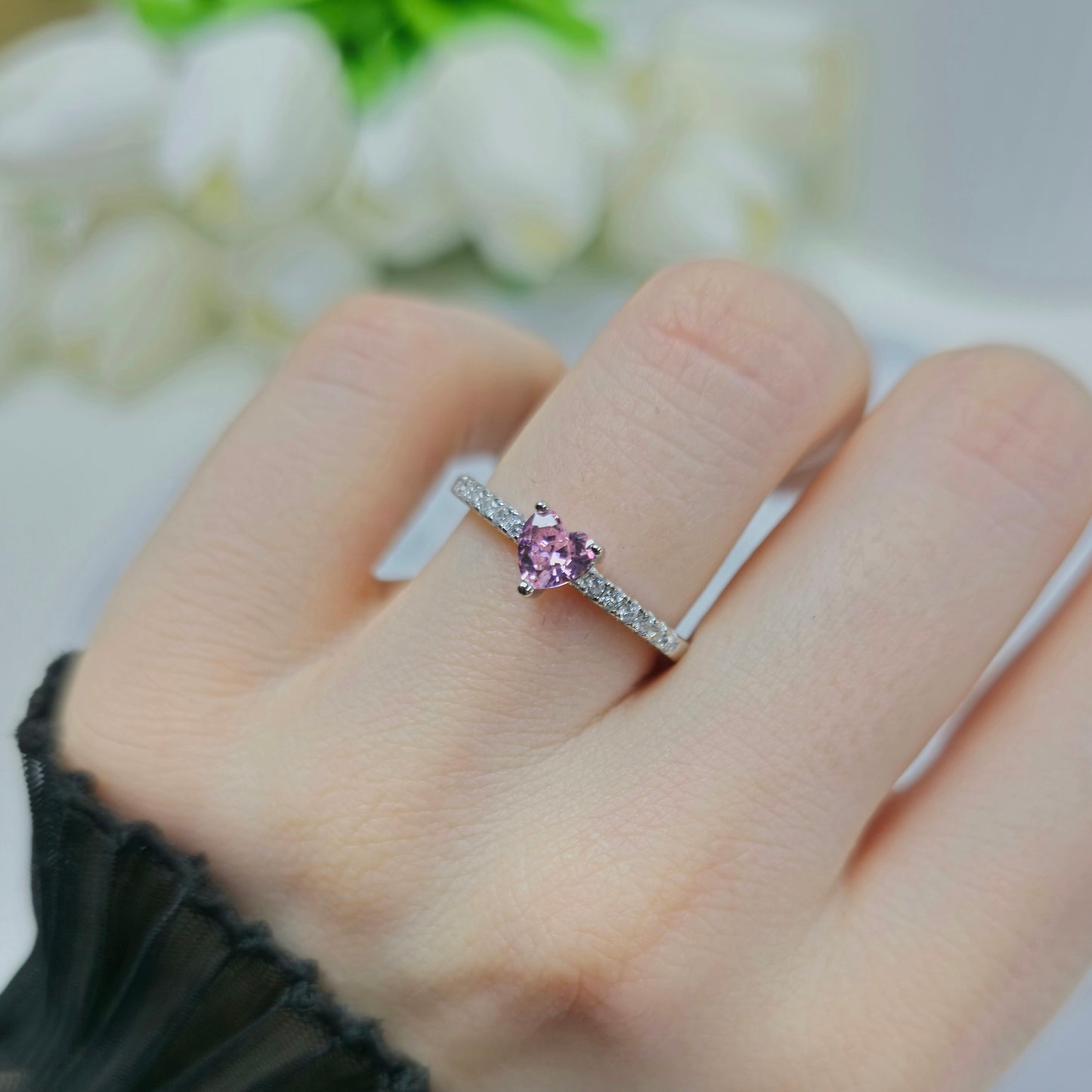 Sweetheart Pink Sparkle Ring S925