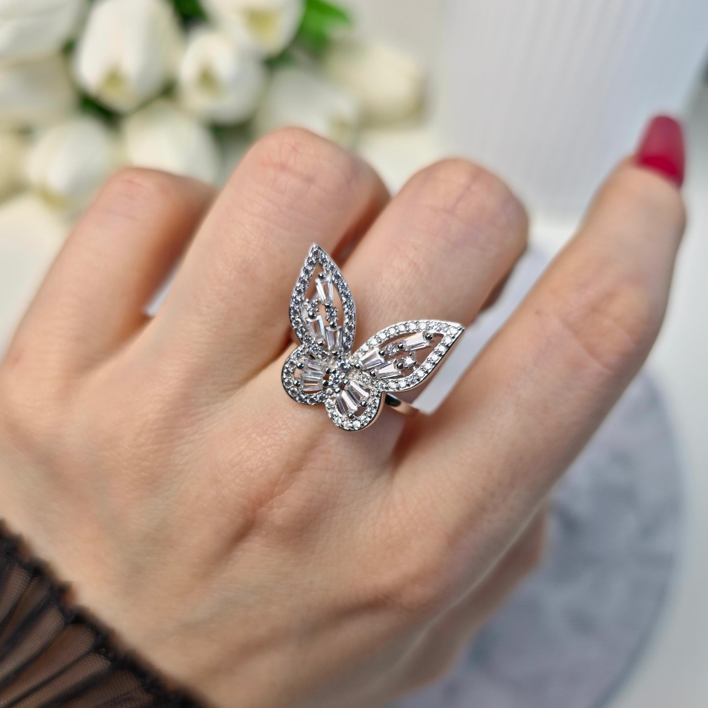 Shimmering Butterfly Ring S925