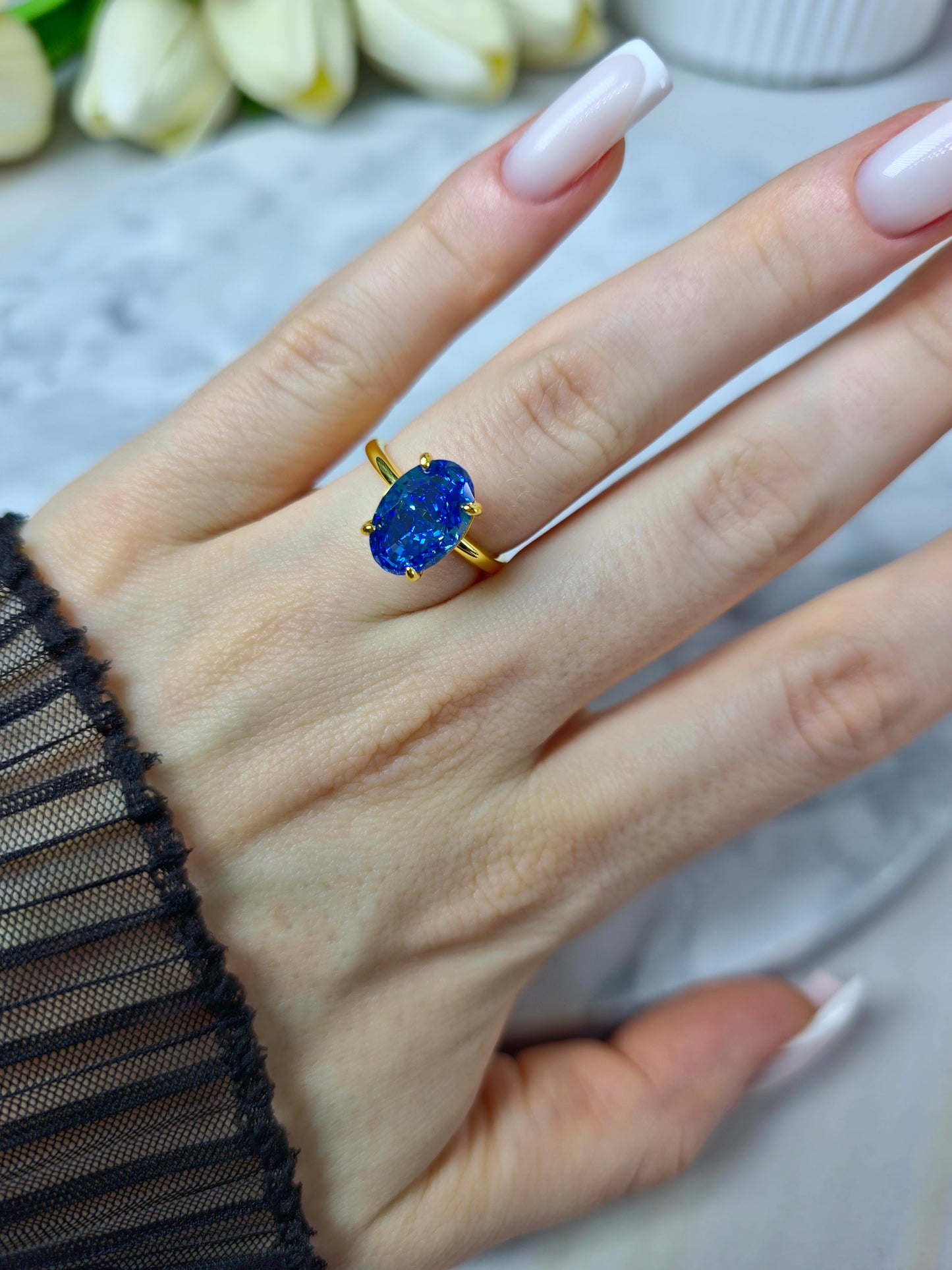 Imperial Blue Abyss Ring S925 18K