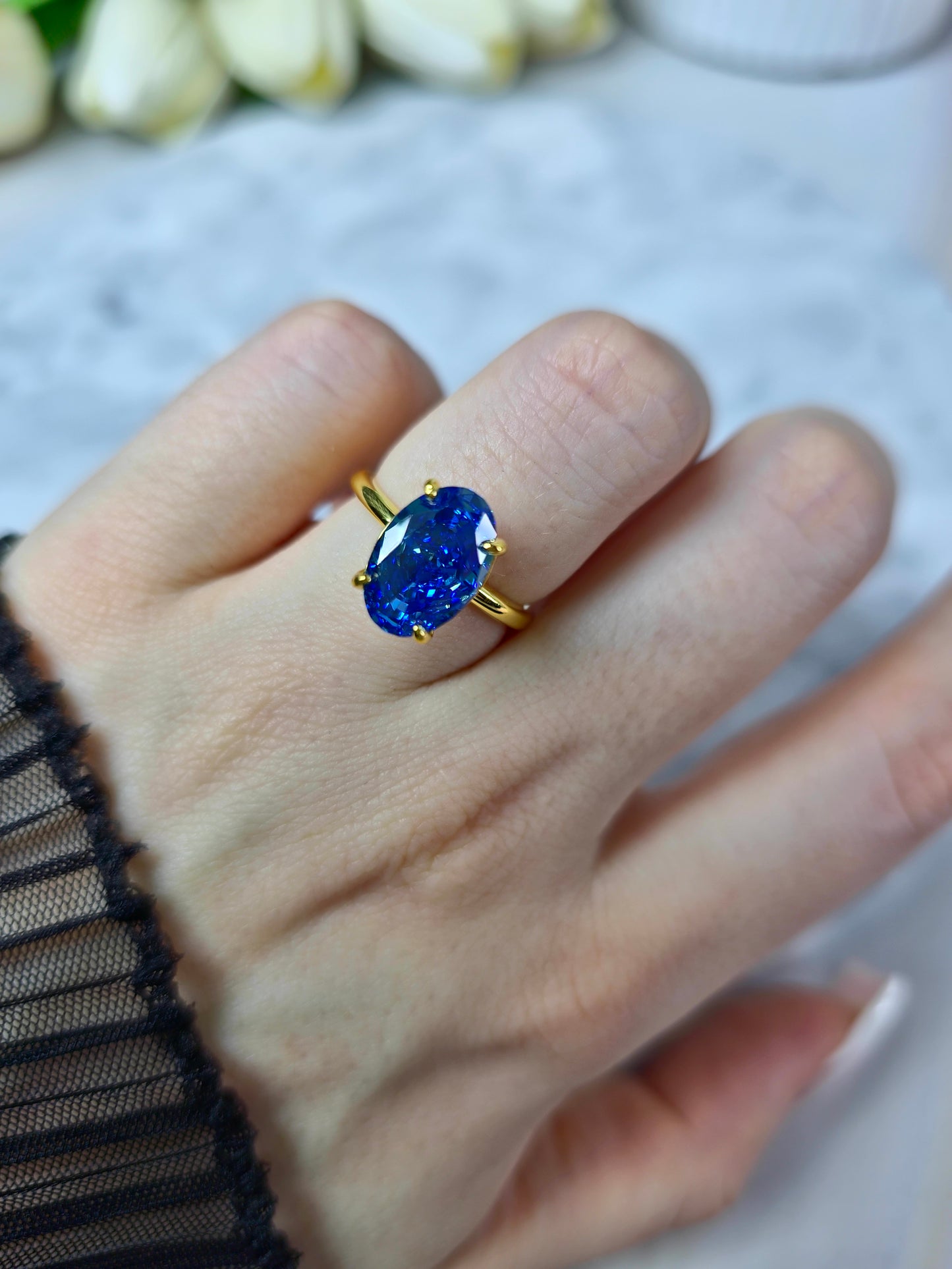 Imperial Blue Abyss Ring S925 18K