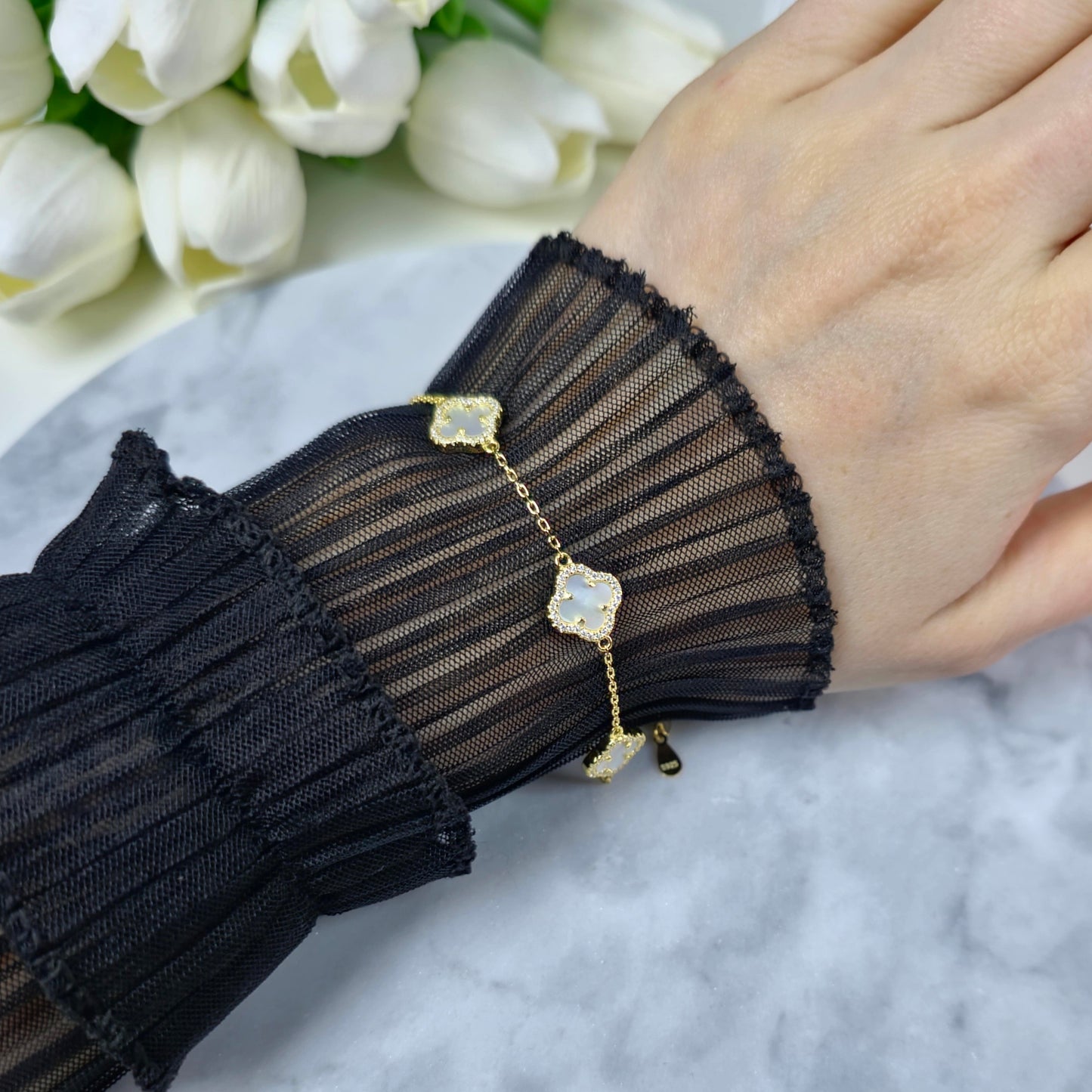 Four-Leaf Bloom Bracelet S925 18K