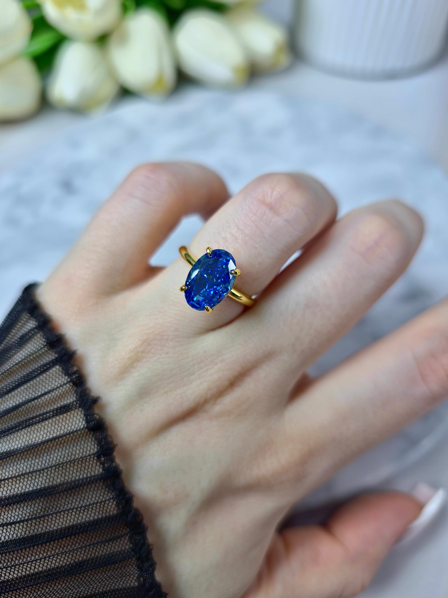 Imperial Blue Abyss Ring S925 18K