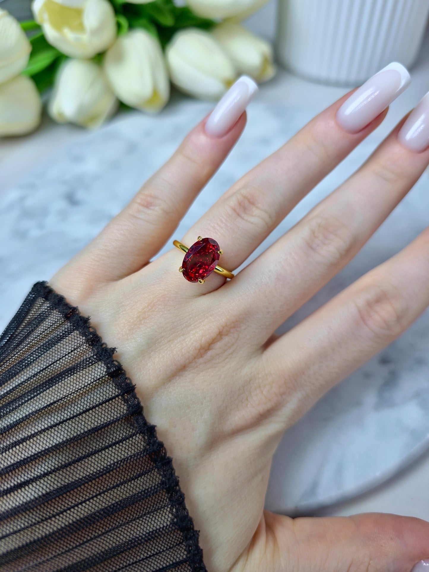 Imperial Red Velvet Ring S925 18K