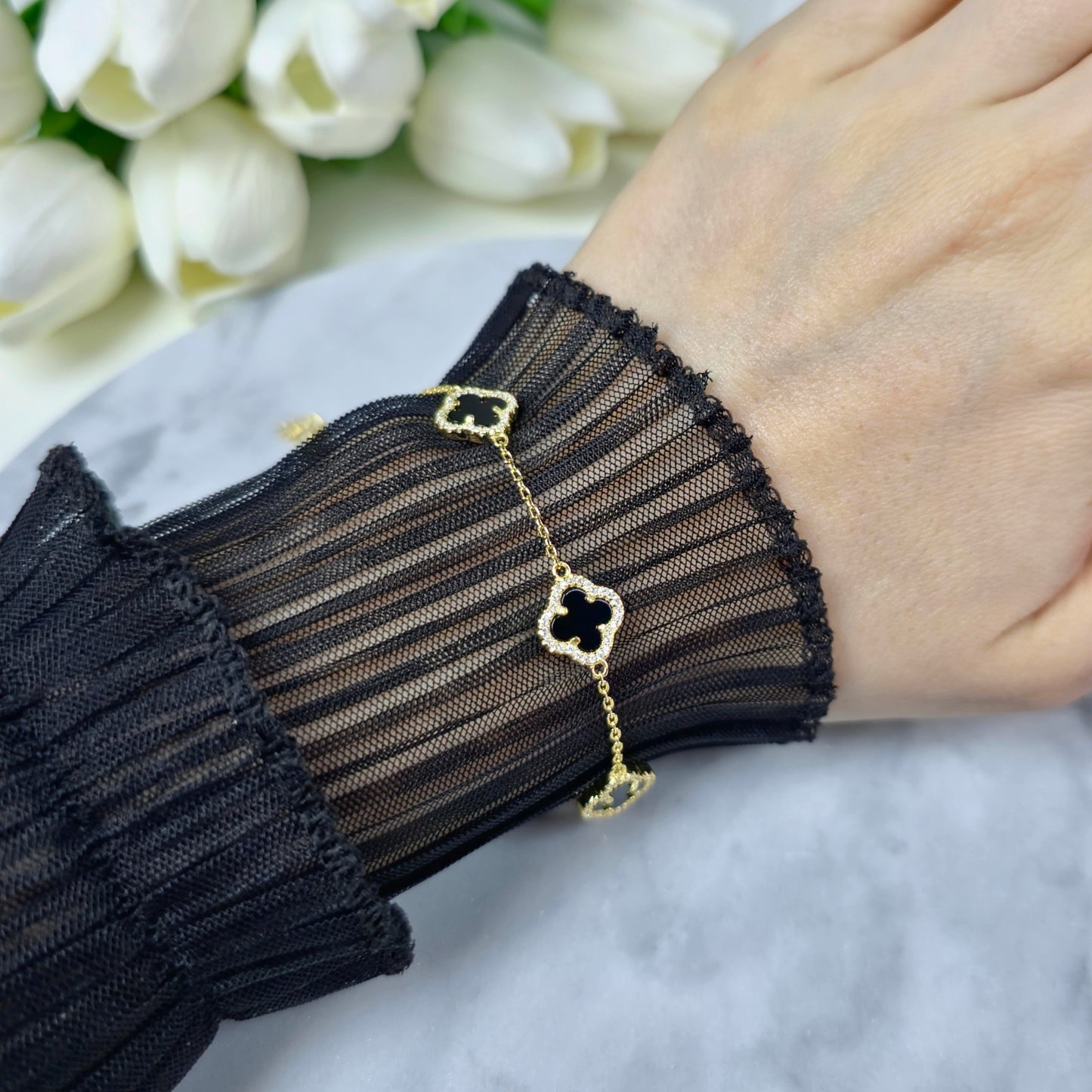 Four-Leaf Clover Bracelet S925 18K