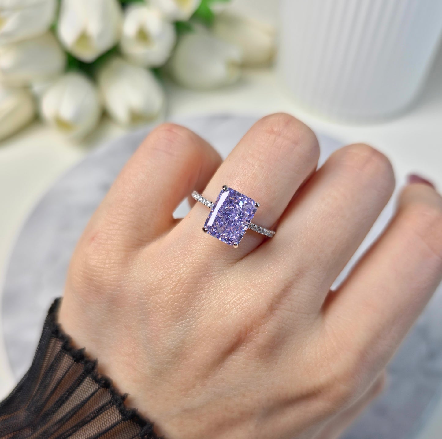 Ice Queen Lavender Ring S925 