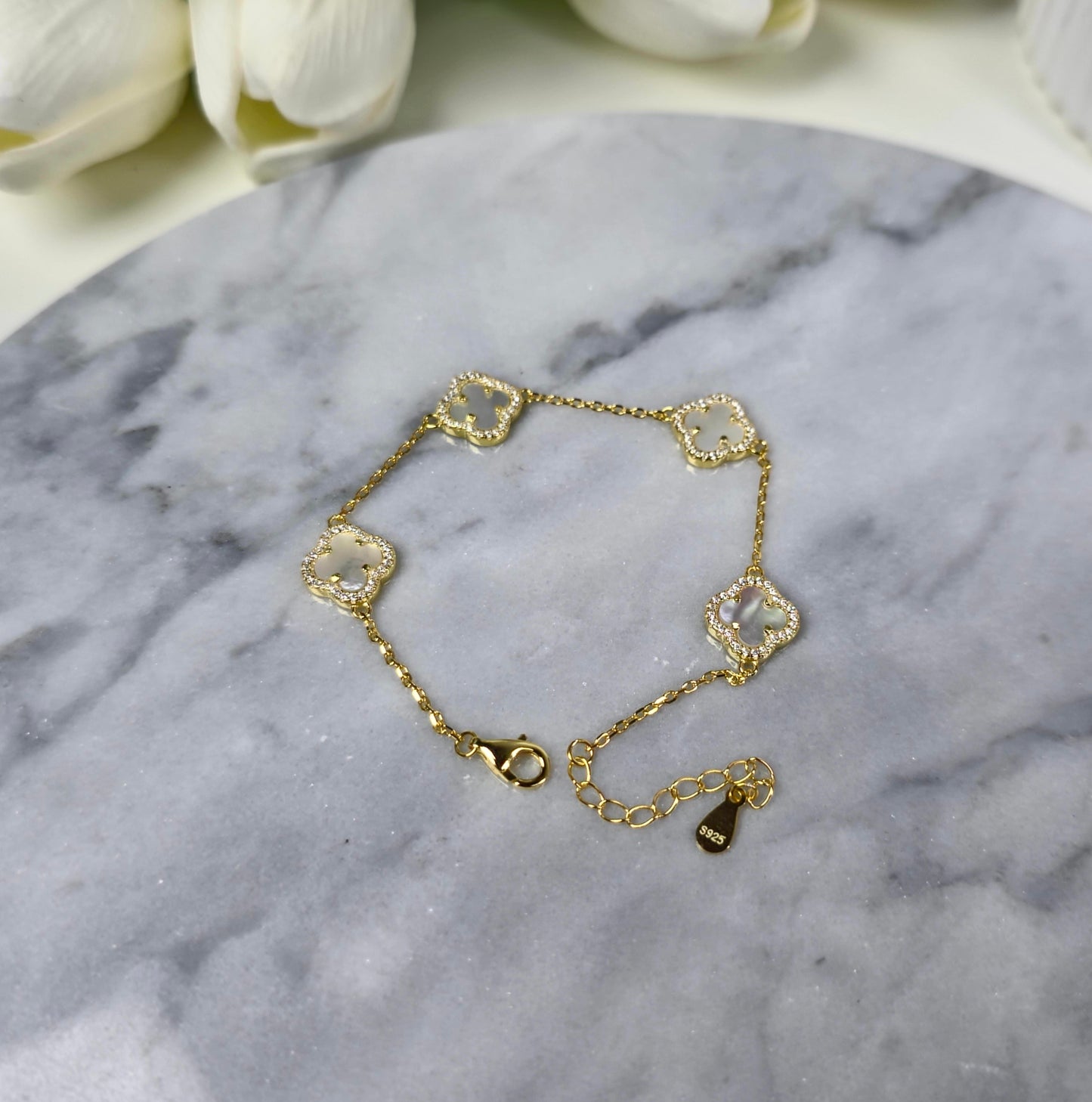 Four-Leaf Bloom Bracelet S925 18K