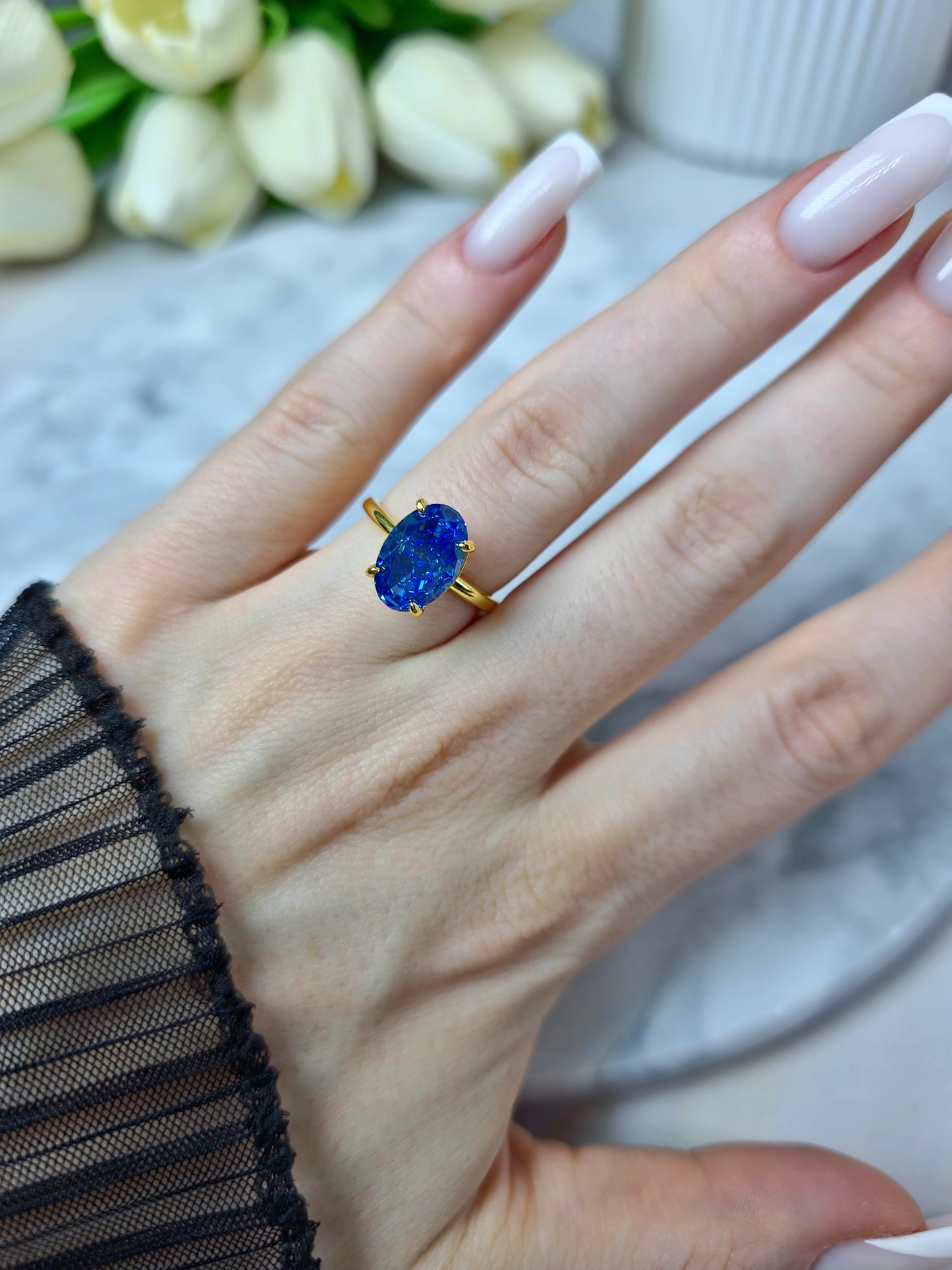 Imperial Blue Abyss Ring S925 18K